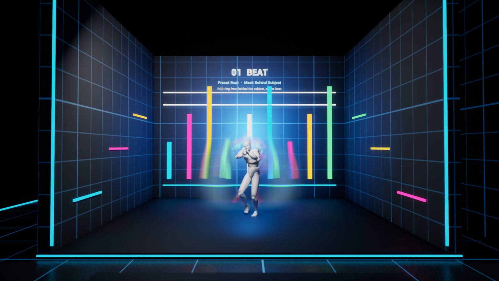 Beat preset: rainbow ghost around the mannequin