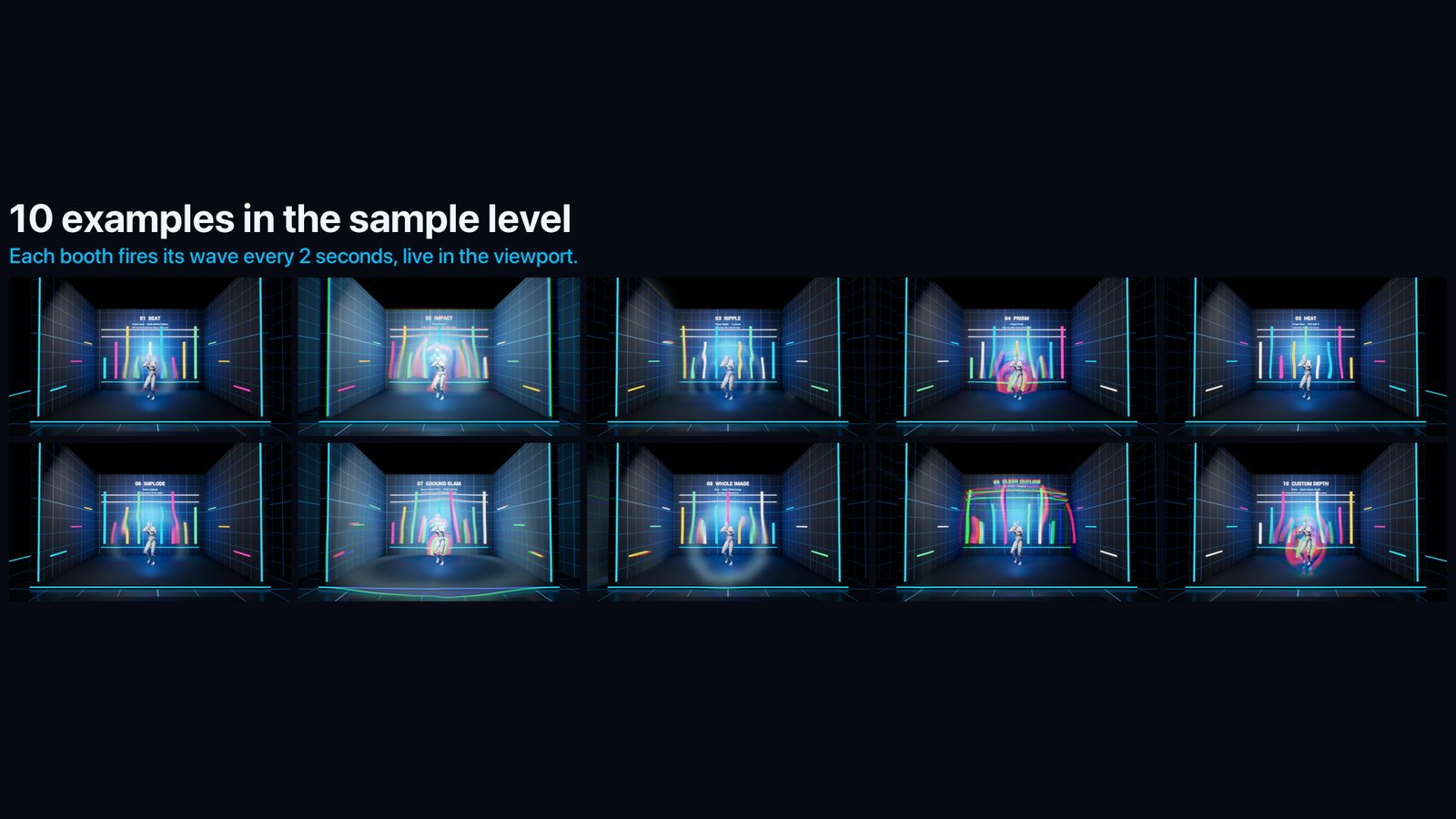 Contact sheet of the 10 sample booths