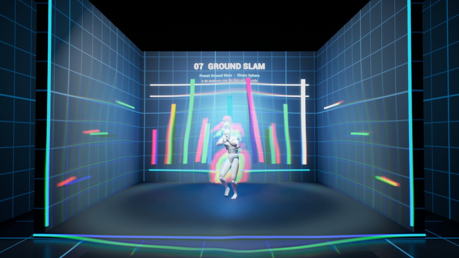 Ground Slam preset: a shell running over the floor and walls
