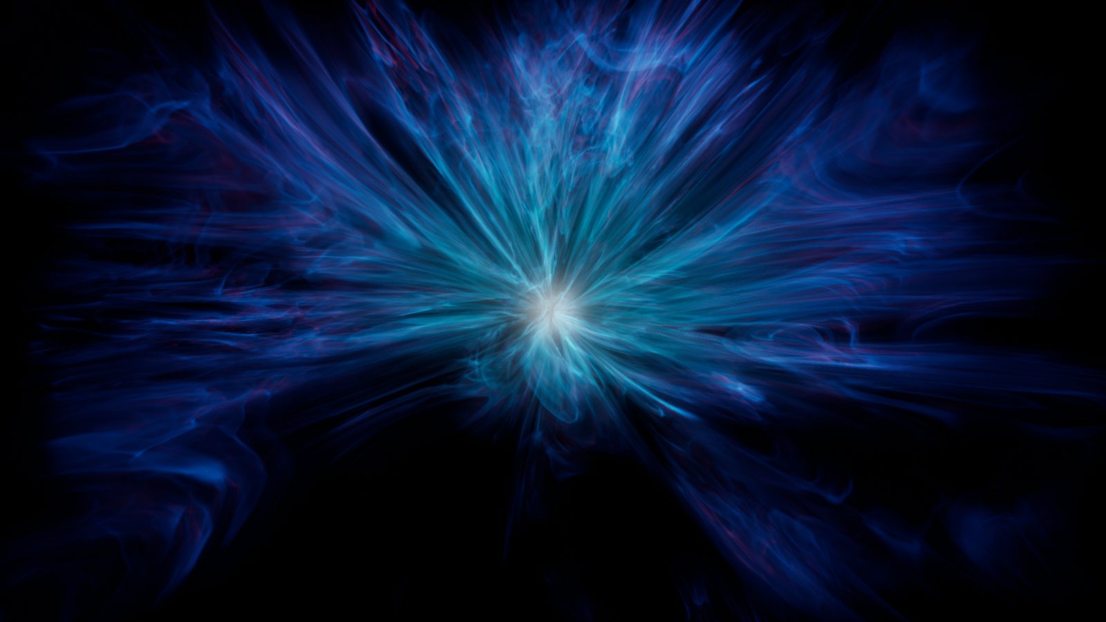 Full-frame blue energy streaking out from a bright white centre