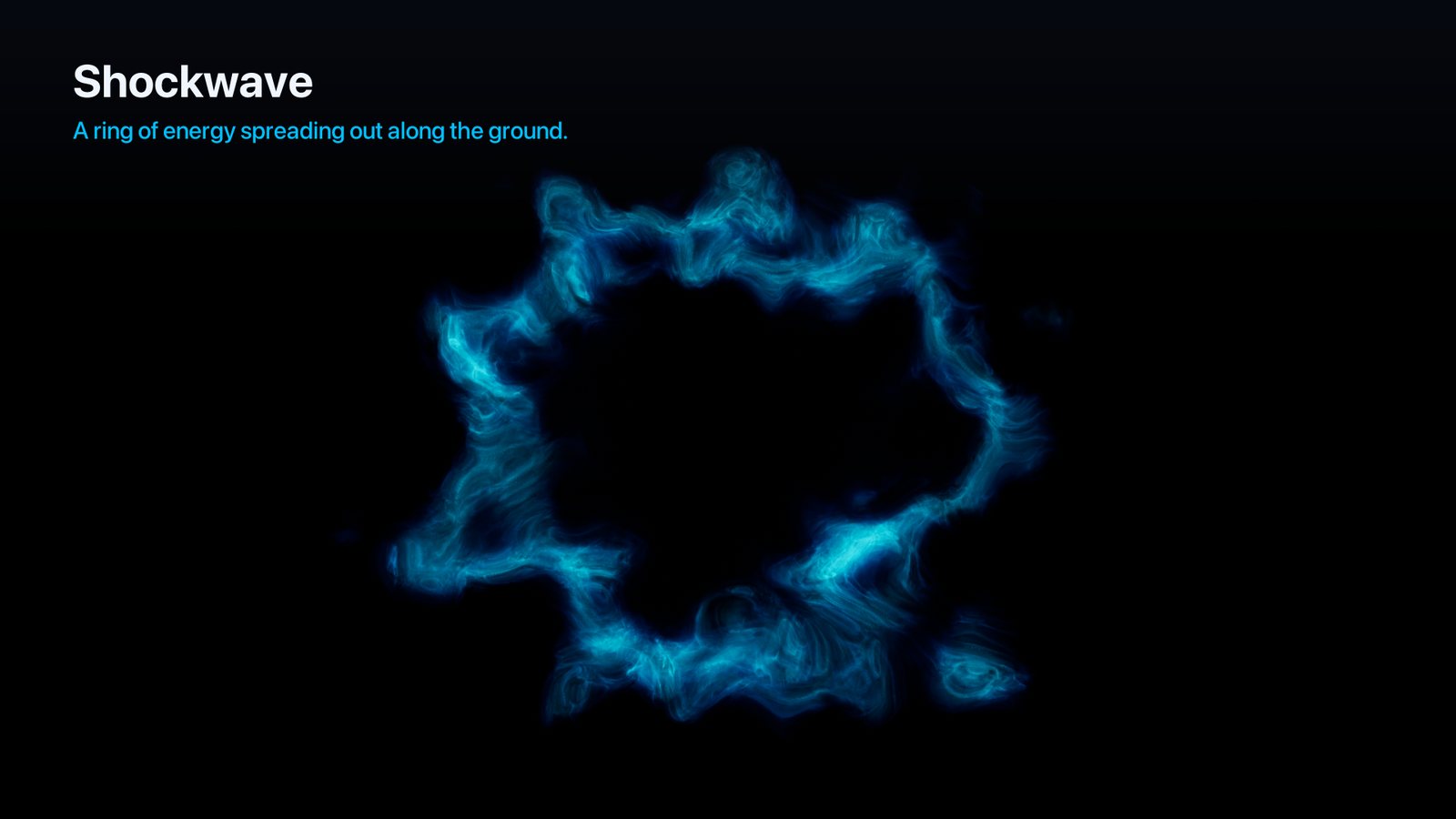 A ring of blue energy spreading out